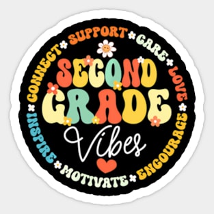 Groovy Second Grade Vibes 2Nd Grade Back To School Teacher Sticker